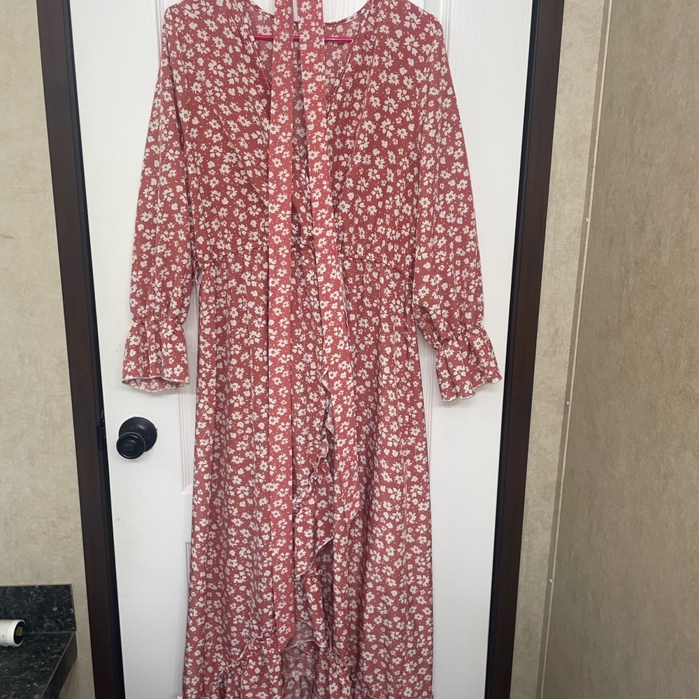 SHEIN Curve Dusty Rose Floral Maxi Dress